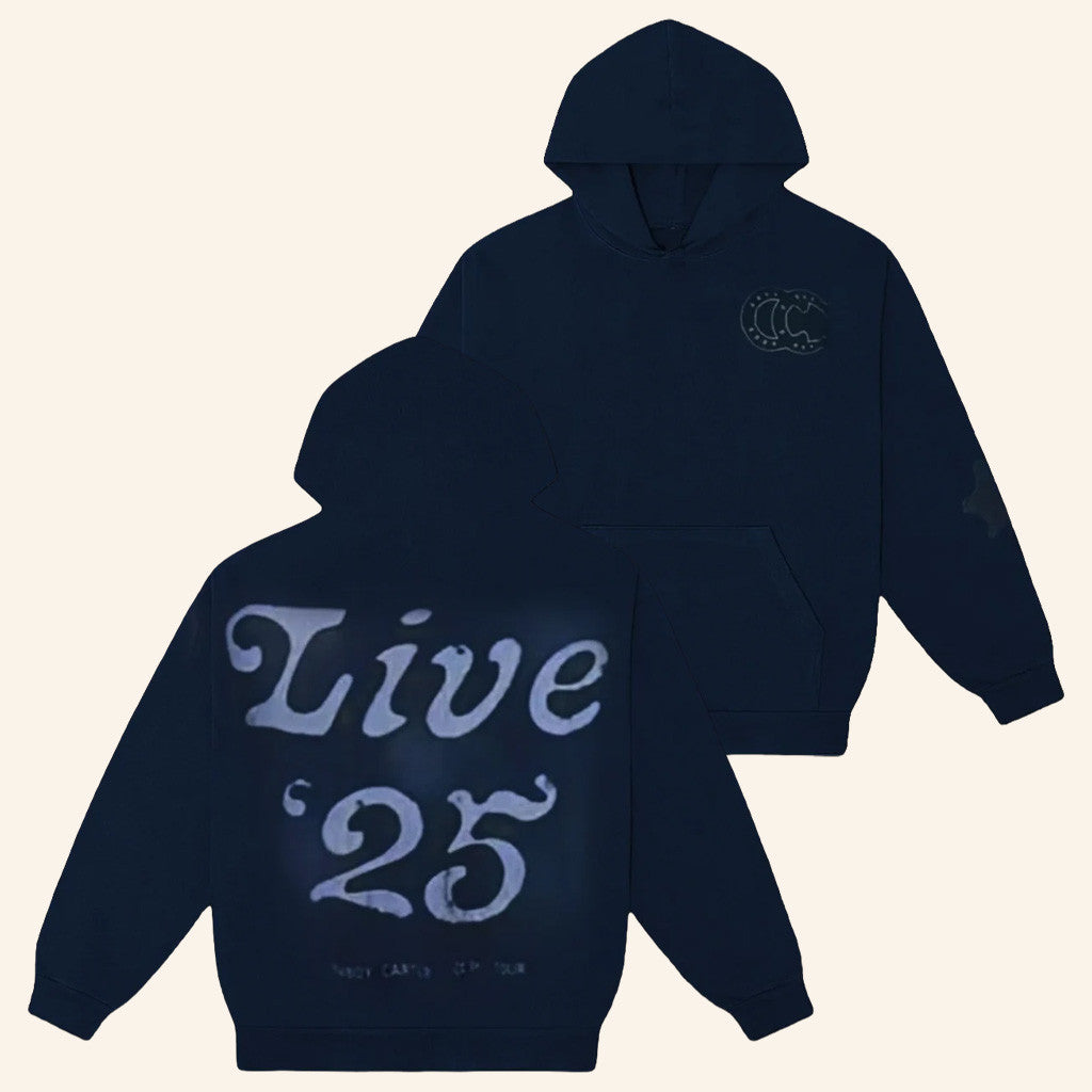 Beyonce Merch Cowboy Carter Signature Dark Blue Live Tour Hoodie Gift Ideas For Music Lovers - Thriftgiftshop