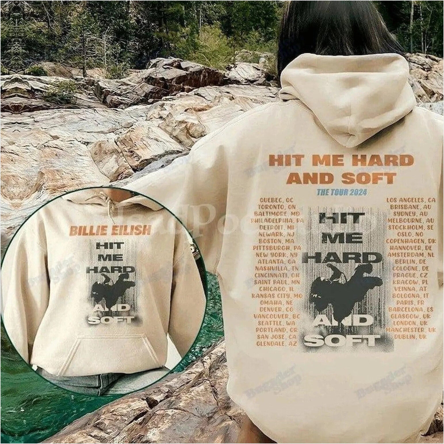 Billie Eilish 90S Tour Hit Me Hard And Soft Hoodie Gifts For Her Merch Apparel - Thriftgiftshop