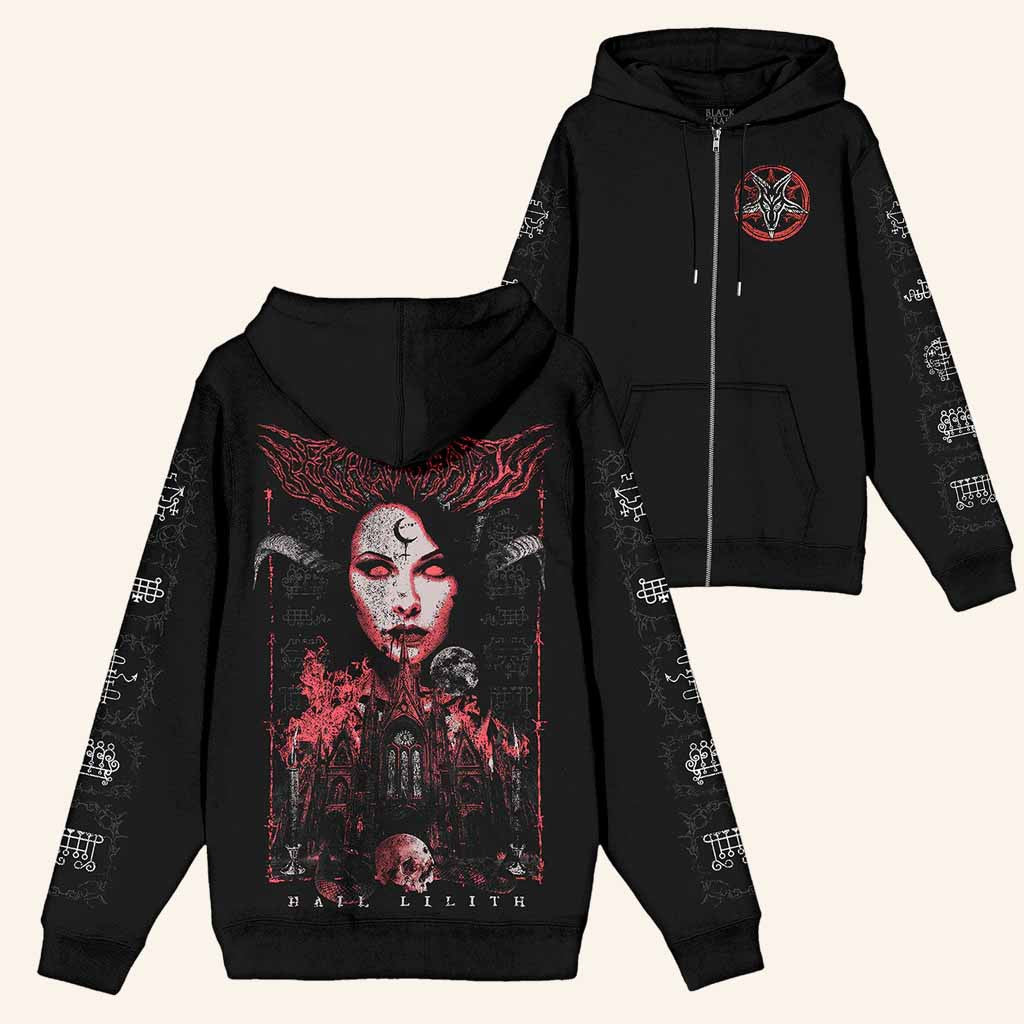 Blackcraft Cult Merch Lilith Queen Of Demons Zip Hoodie Birthday Present For Husband - Thriftgiftshop