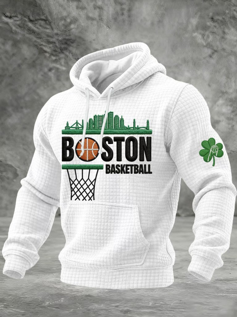 Boston Basketball Hoodie White Boston Pride Game Day Apparel Gifts For Brother - Thriftgiftshop