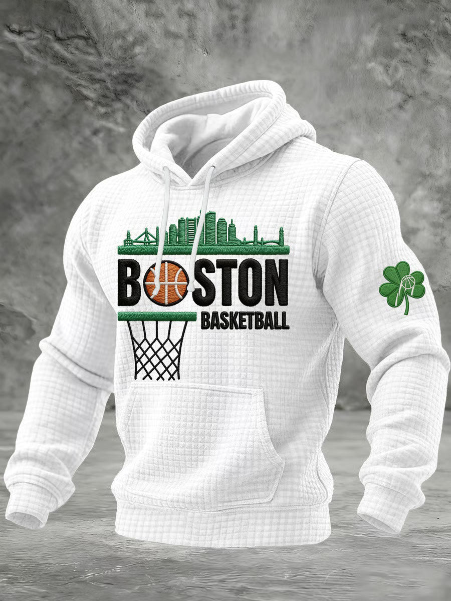 Boston Basketball Hoodie White Boston Pride Game Day Apparel Gifts For Brother - Thriftgiftshop