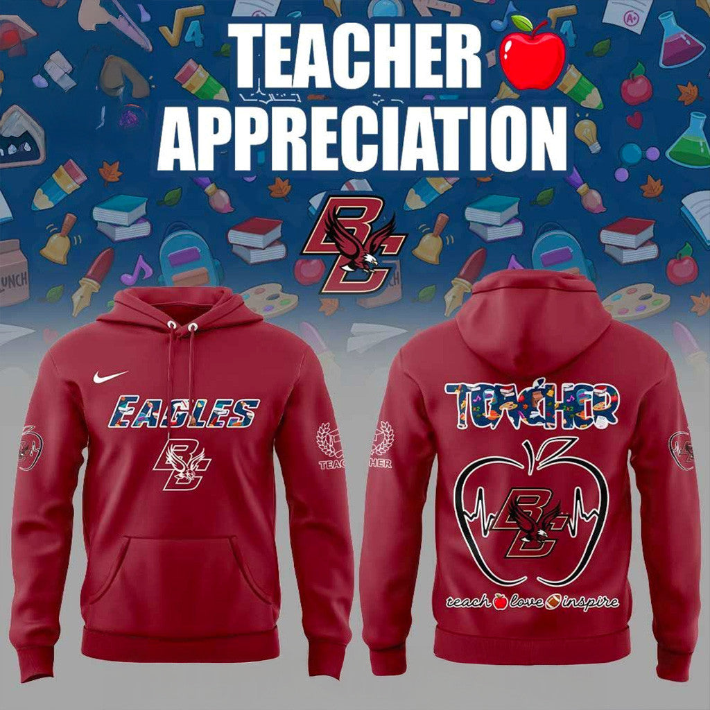Boston College Eagles Teachers Appreciation 2025 Hoodie BC Eagles Merch Gift Ideas For Fans - Thriftgiftshop