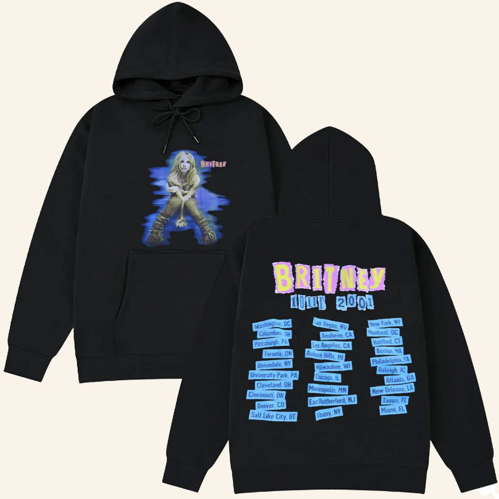 Britney Spears Merch The Britney Tour 2001 Hoodie Gift Ideas For Music Fans - Thriftgiftshop