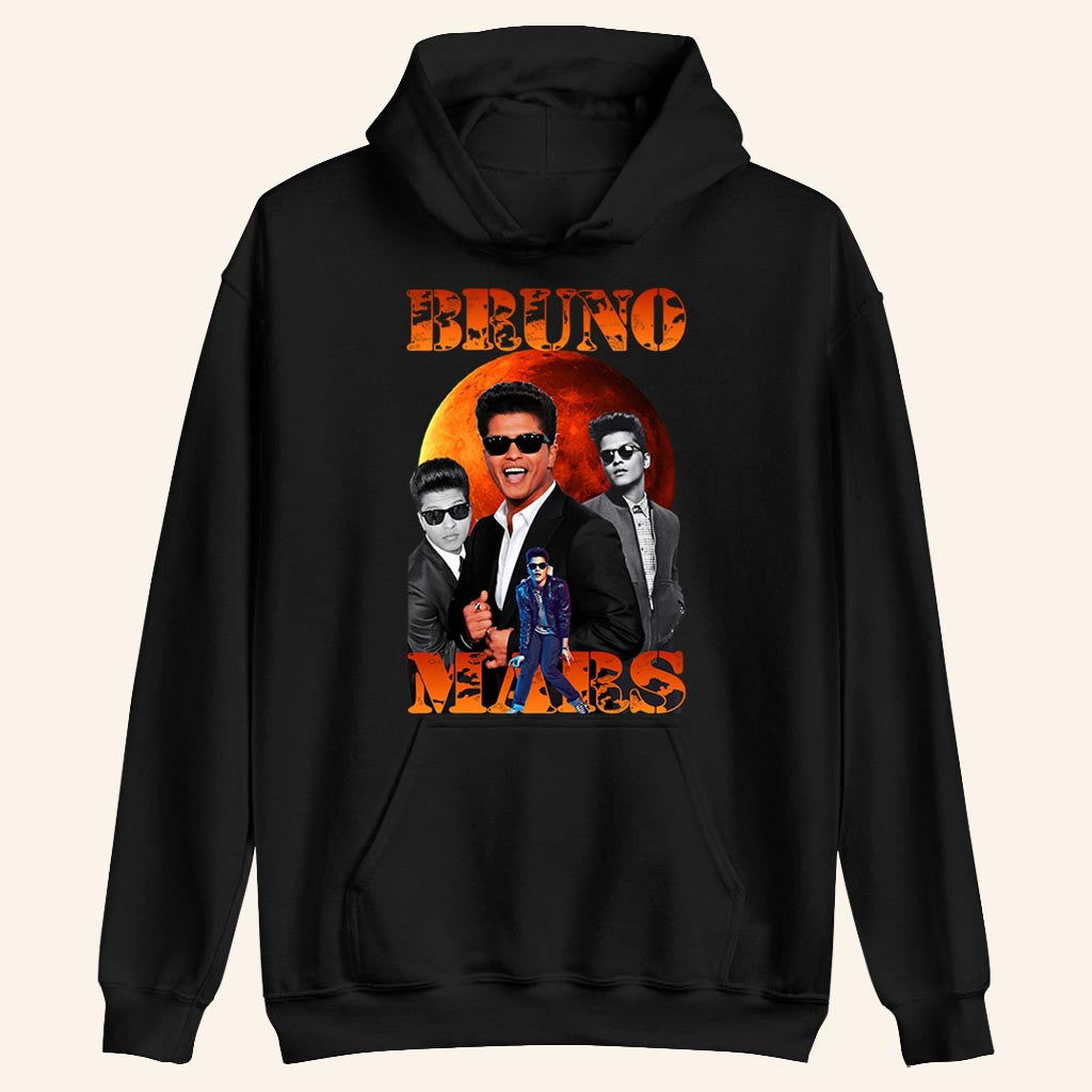 Bruno Mars Merch Bruno Mars Bootleg Hoodie Black Cool Gifts For Music Lovers - Thriftgiftshop