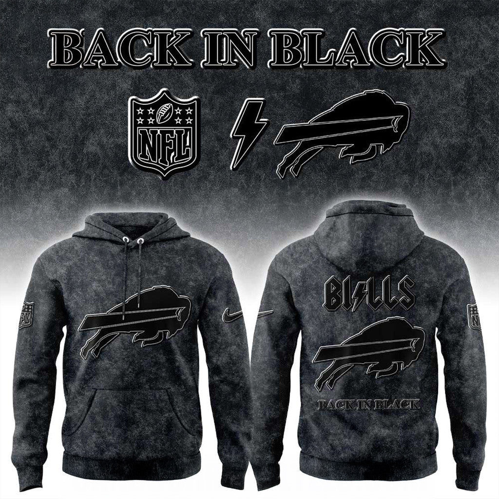 Buffalo Bills Back In Black 2025 Hoodie Bills Merch Gift Ideas For Football Lovers - Thriftgiftshop