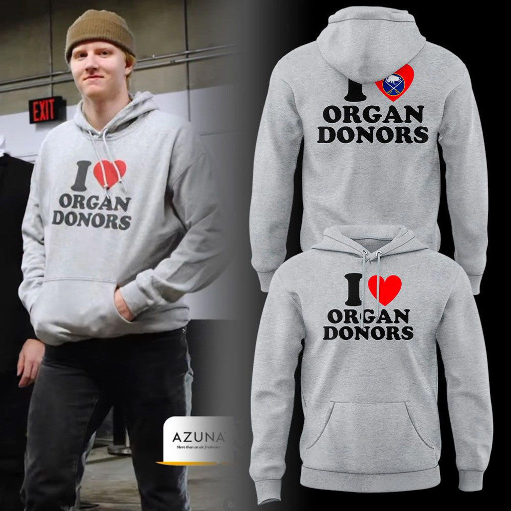Buffalo Sabres Love Organ Donors Hoodie Buffalo Sabres Merch Gifts For Hockey Fan - Thriftgiftshop