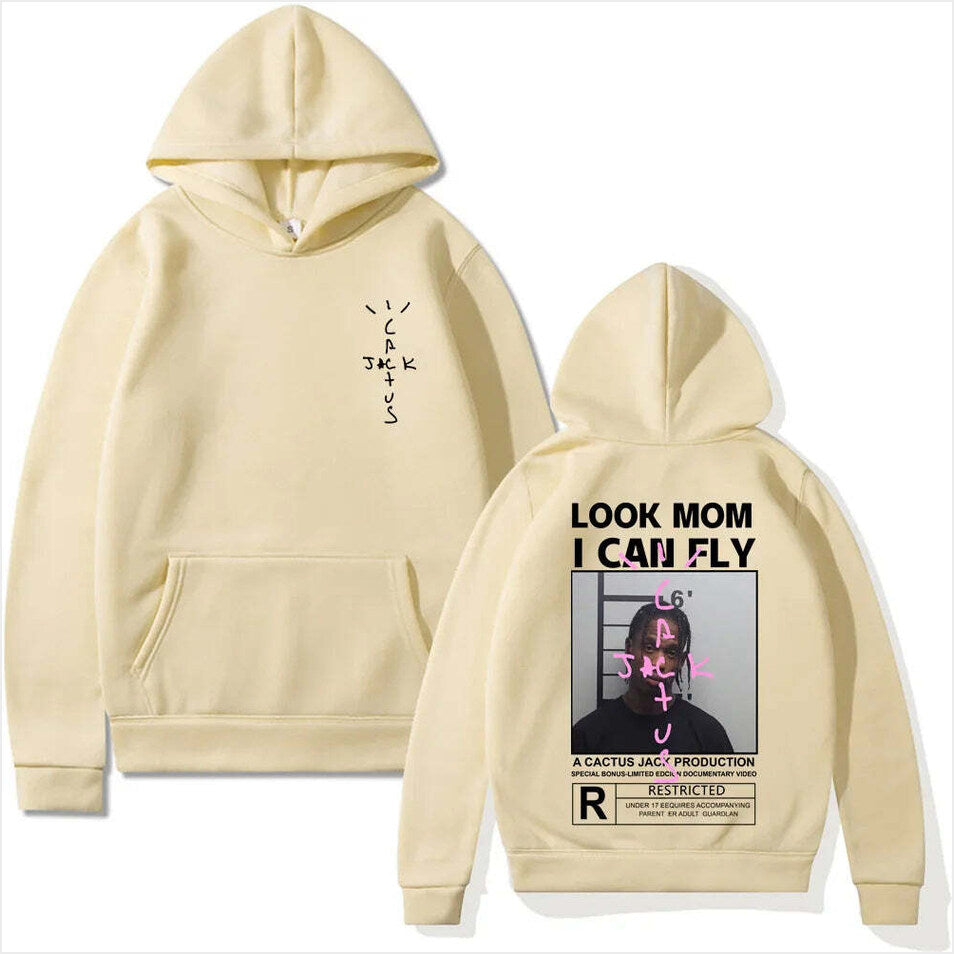 Cactus Jack HoodieHipster Look Mom I Can Fly Travis Scott Y2K Gifts For Best Friend Merch Apparel - Thriftgiftshop