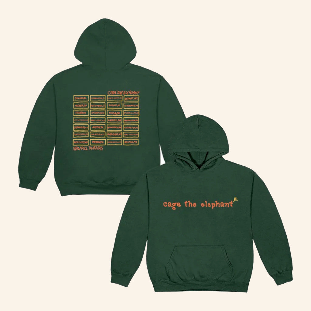 Cage The Elephant Merch Neon Pill Tour Hoodie Gifts For Rock Fans - Thriftgiftshop