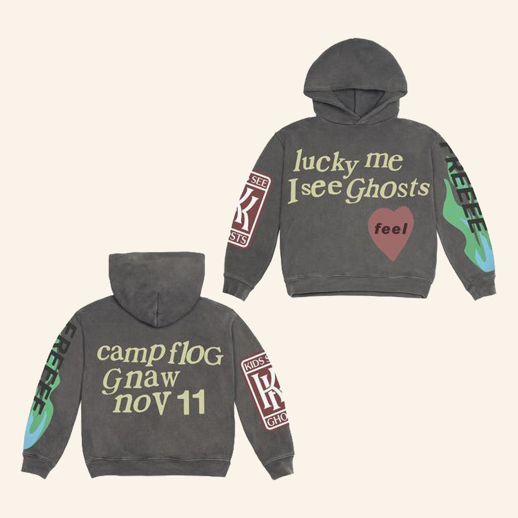 Camp Flog Gnaw Merch Lucky Me I See Ghosts Hoodie Xmas Gifts For Sister - Thriftgiftshop