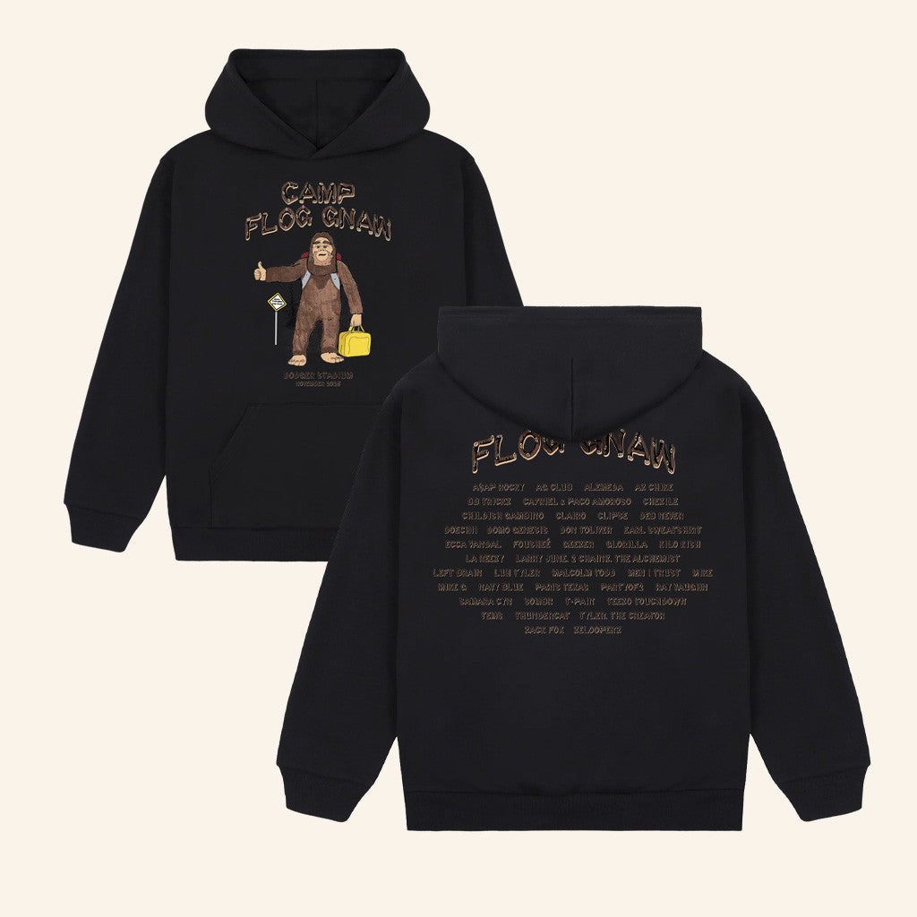 Camp Flog Gnaw Merch Sasquatch Xing Black Hoodie Christmas Presents For Boyfriend - Thriftgiftshop