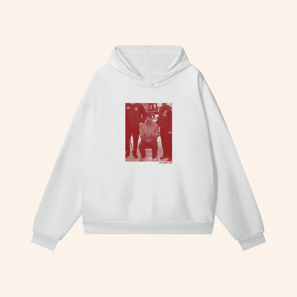 Caracas Merch 3 De Enero White Hoodie Maduro Venezuela Captured Merch Gifts For Supporters - Thriftgiftshop
