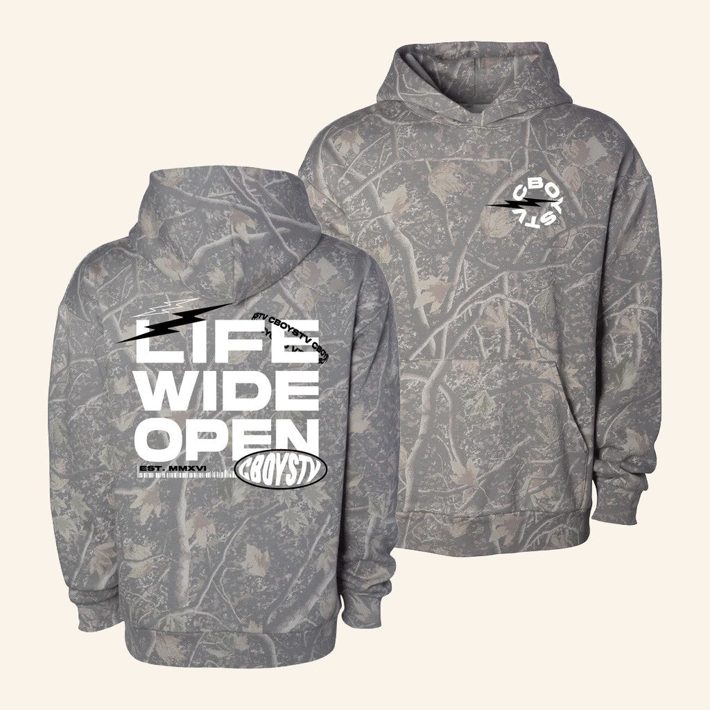 CBOYSTV Merch Deadwood Steeze Camo Hoodie Life Wide Open Hoodie Xmas Gifts For Him - Thriftgiftshop