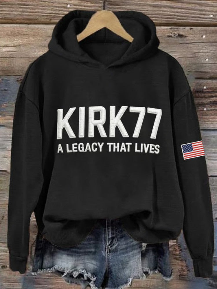 Charlie Kirk Hoodie Kirk 77 A Legacy That Lives RIP Charlie Kirk Apparel Memorial Gifts - Thriftgiftshop