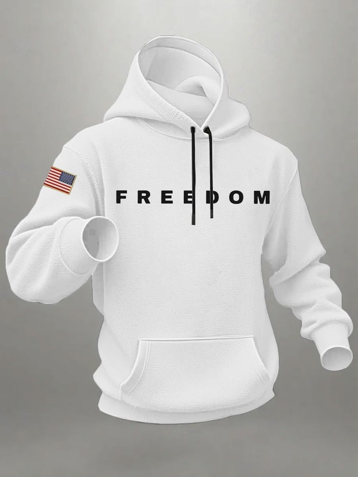 Charlie Kirk Merch White Freedom Hoodie Charlie Kirk Apparel Gifts For MAGA Supporters - Thriftgiftshop