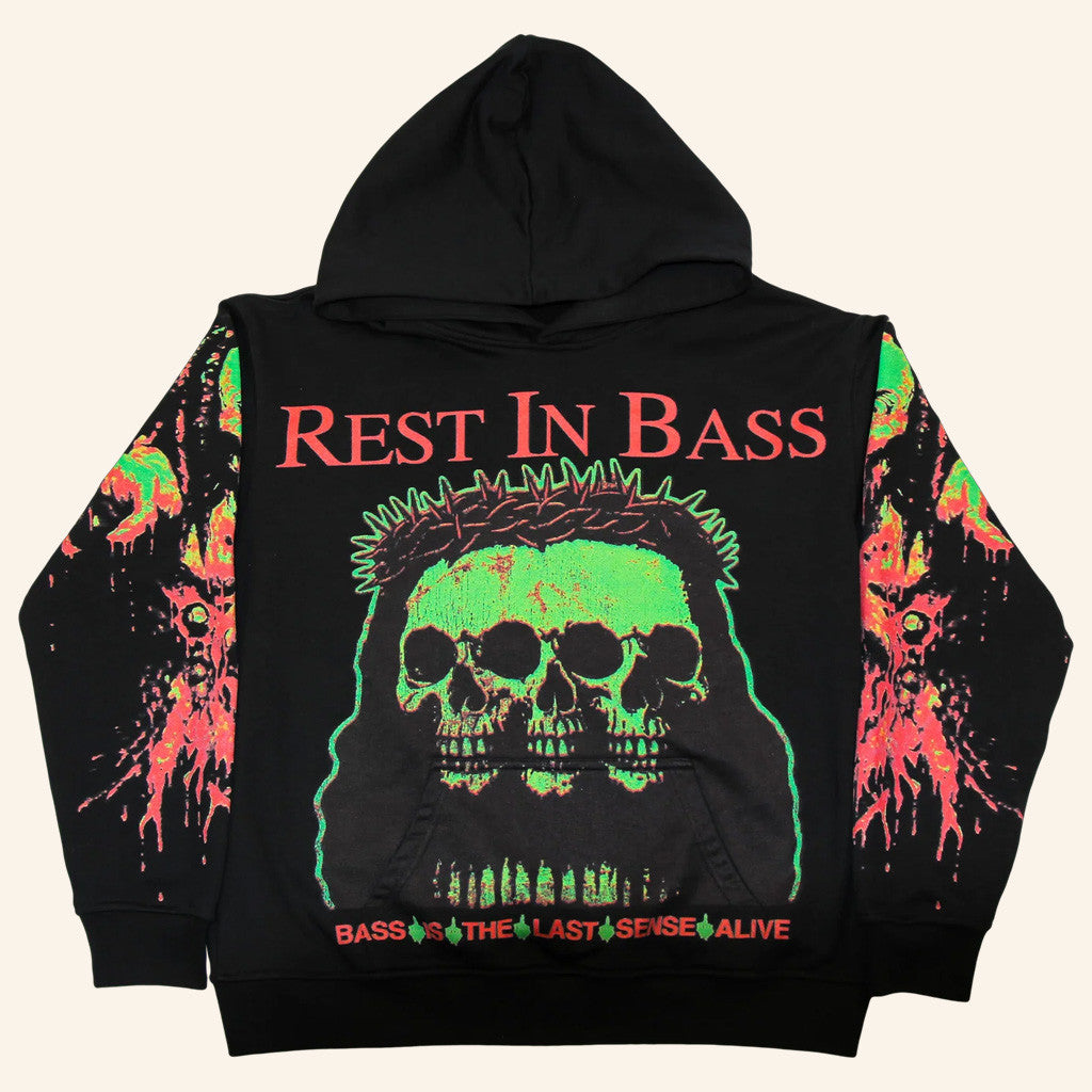 Che Merch C3 Black Hoodie Rest In Bass Hoodie Gifts Ideas For Rap Lovers - Thriftgiftshop