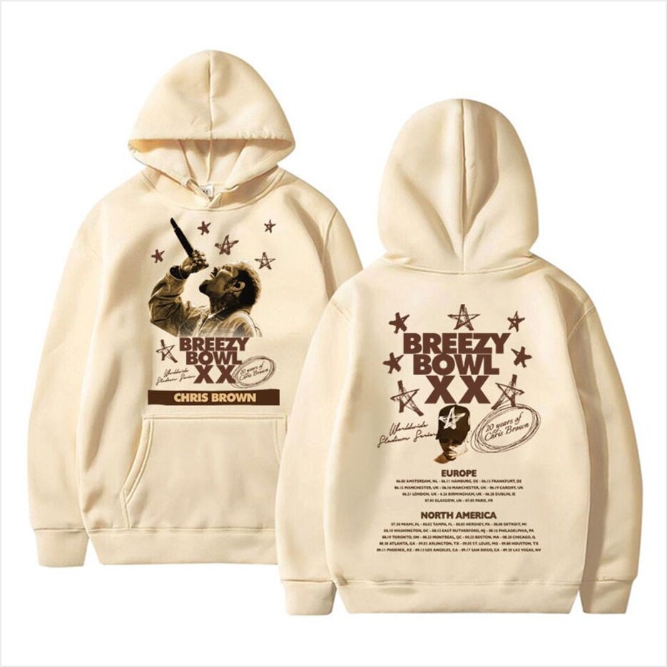 Chris Brown Breezy Bowl Xx Tour 2025 Hoodie Hip Hop Concert Merch Gifts For Sister Merch Clothing - Thriftgiftshop
