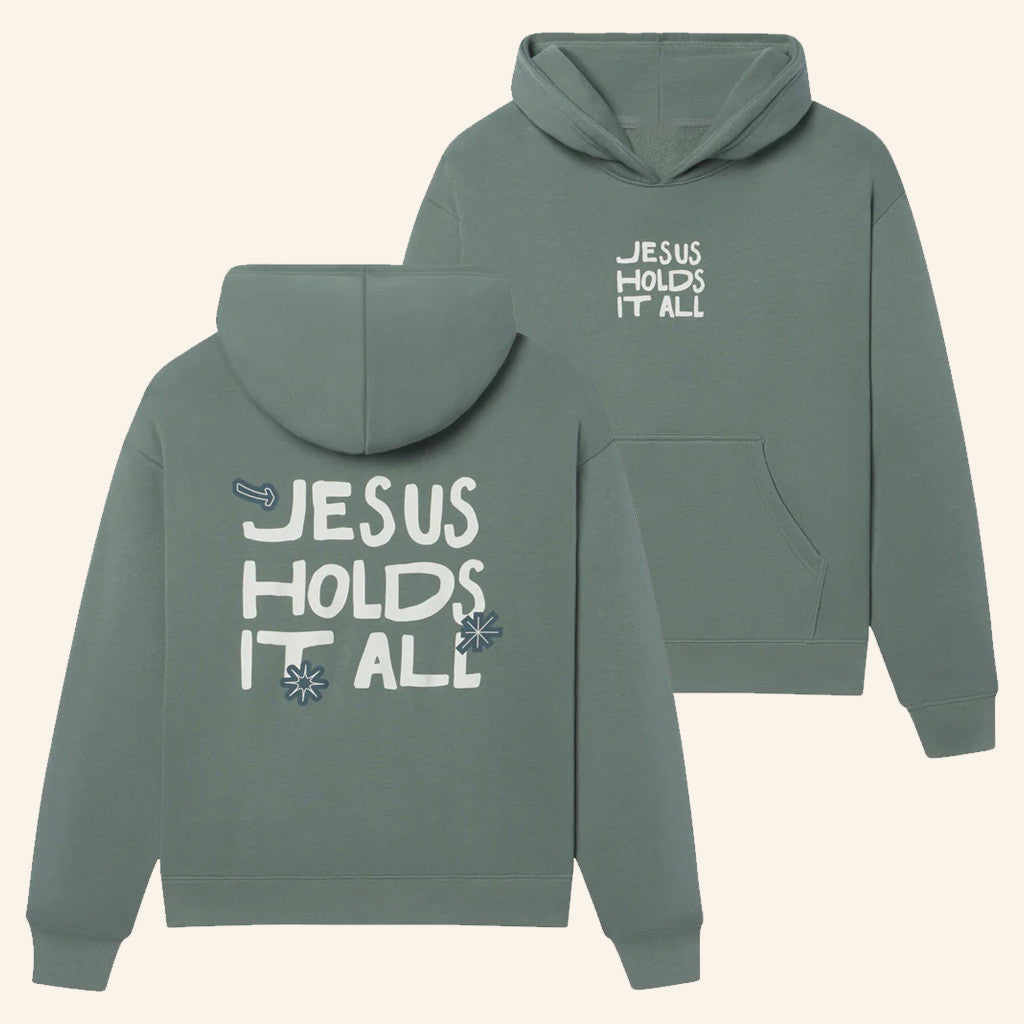 Christian Merch Jesus Holds It All Hoodie Christmas Present For Husband - Thriftgiftshop