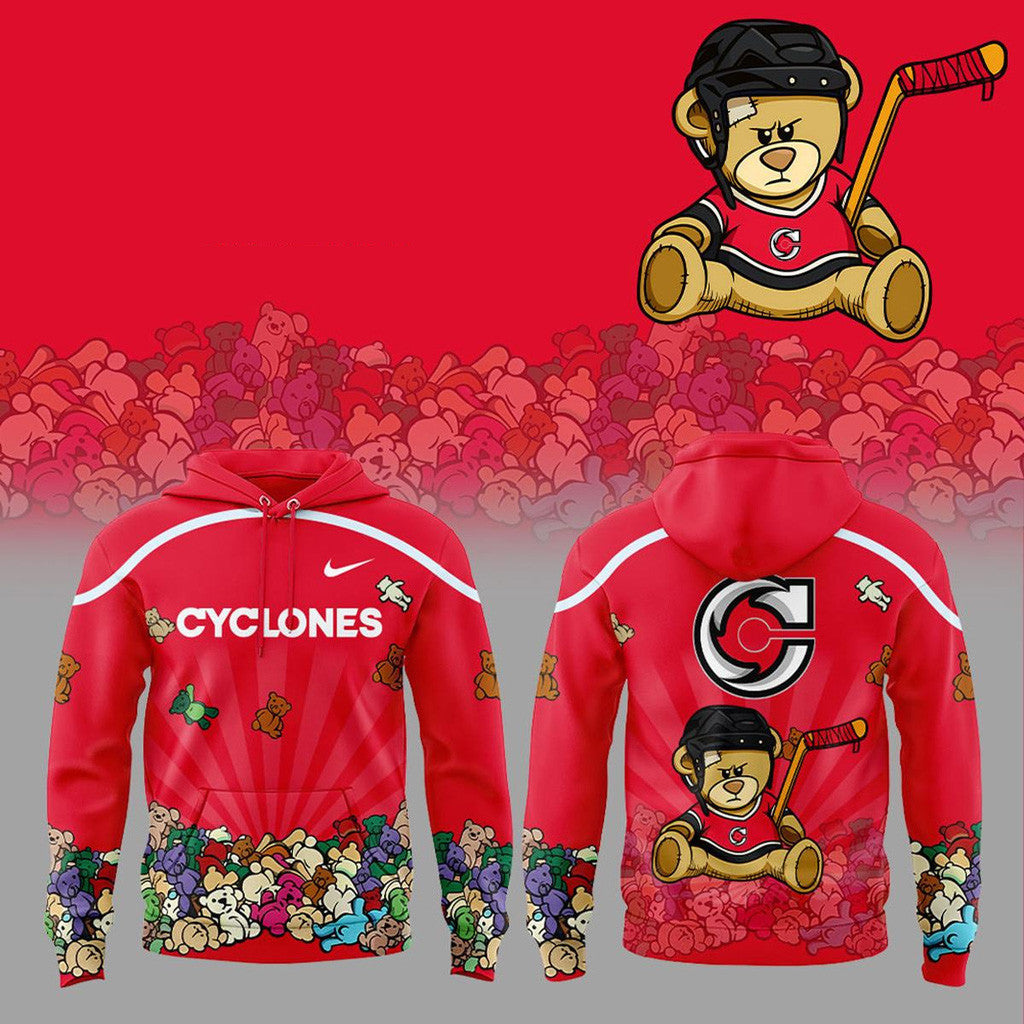 Cincinnati Cyclones Teddy Bear Toss Night 2025 Hoodie Cincinnati Cyclones Merch Gifts For Son - Thriftgiftshop