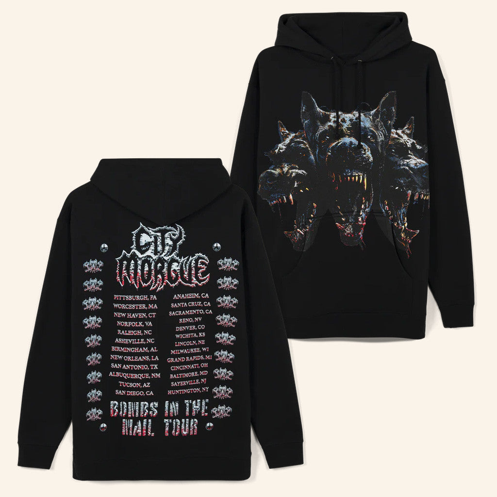 City Morgue Merch Bombs In The Mail Tour Dog Hoodie Gifts For Hip Hop Fans - Thriftgiftshop