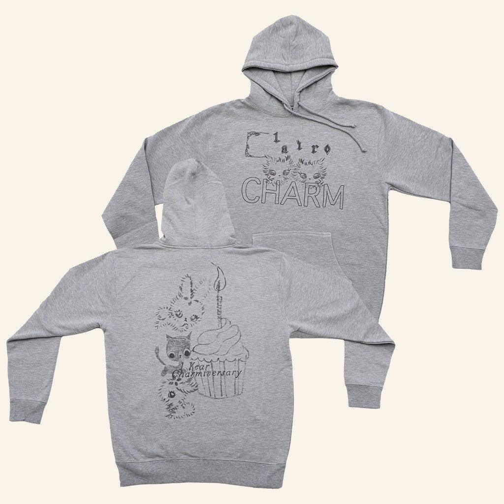 Clairo Charm Merch Charm Anniversary Hoodie Grey Gifts For Best Friends - Thriftgiftshop