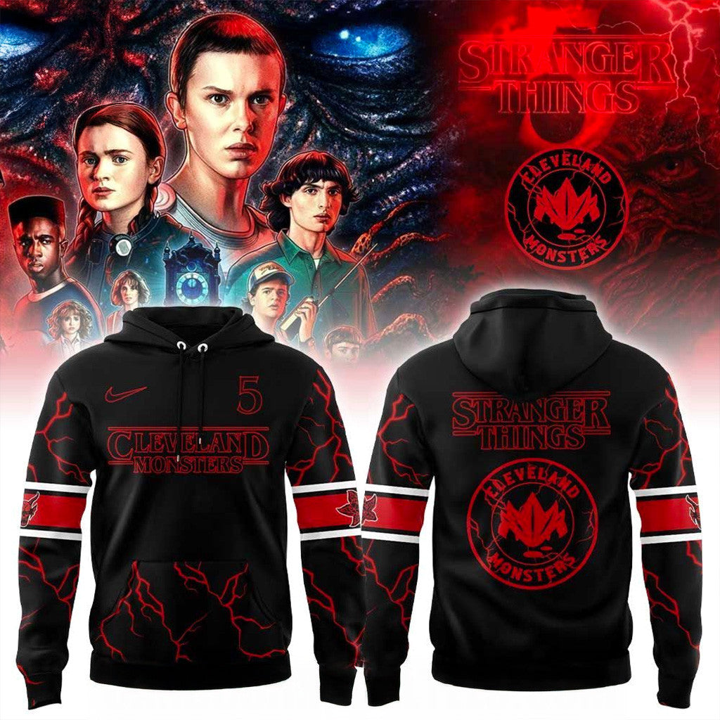 Cleveland Monsters Stranger Things Hockey Hoodie Fan Merch Gifts For Boyfriend - Thriftgiftshop