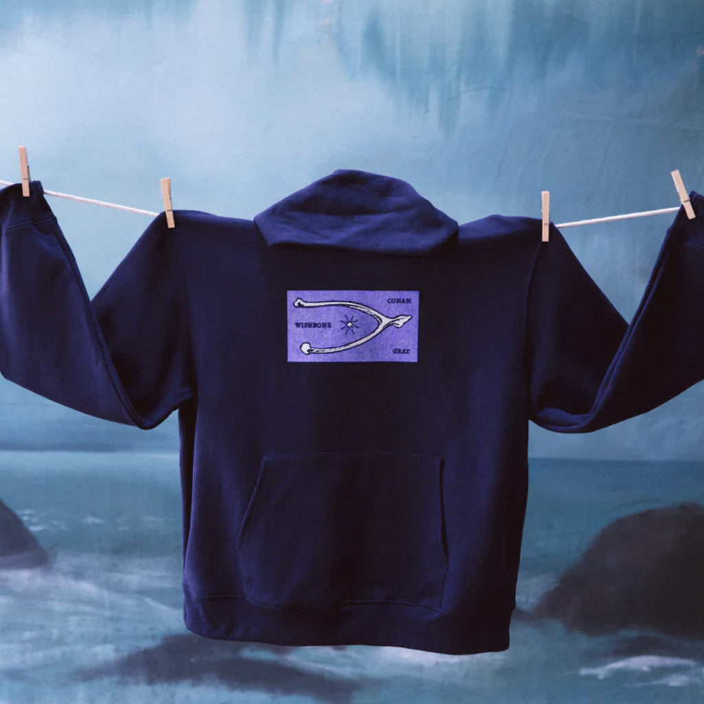 Conan Gray Merch Conan Gray Wishbone Navy Hoodie Gifts For Him - Thriftgiftshop