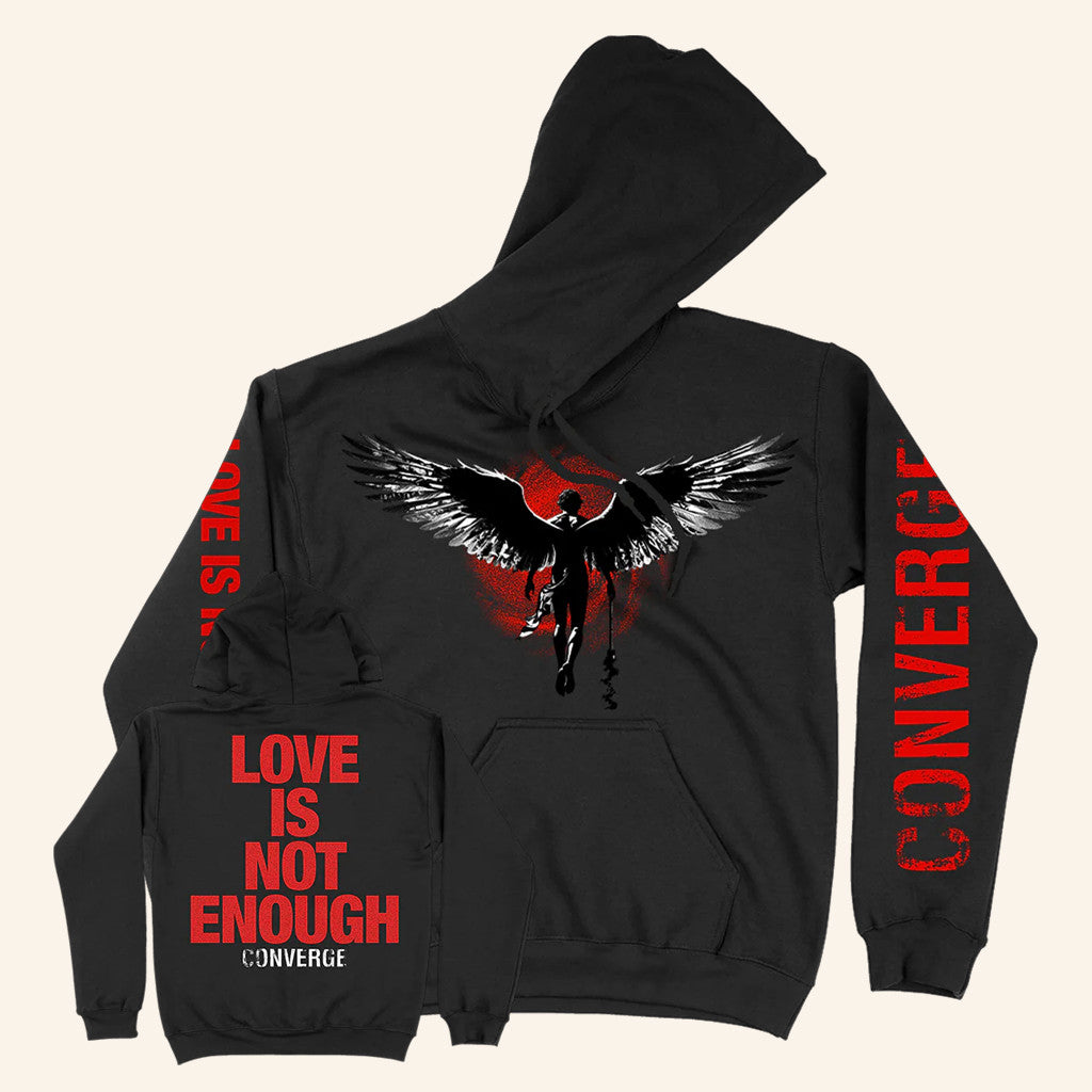 Converge Cult Merch Love Is Not Enough Dark Angel Black Hoodie Gifts For Friends - Thriftgiftshop