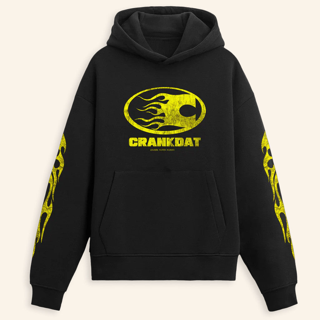 Crankdat Merch Flames Black Hoodie Cool Gifts For Music Lovers - Thriftgiftshop
