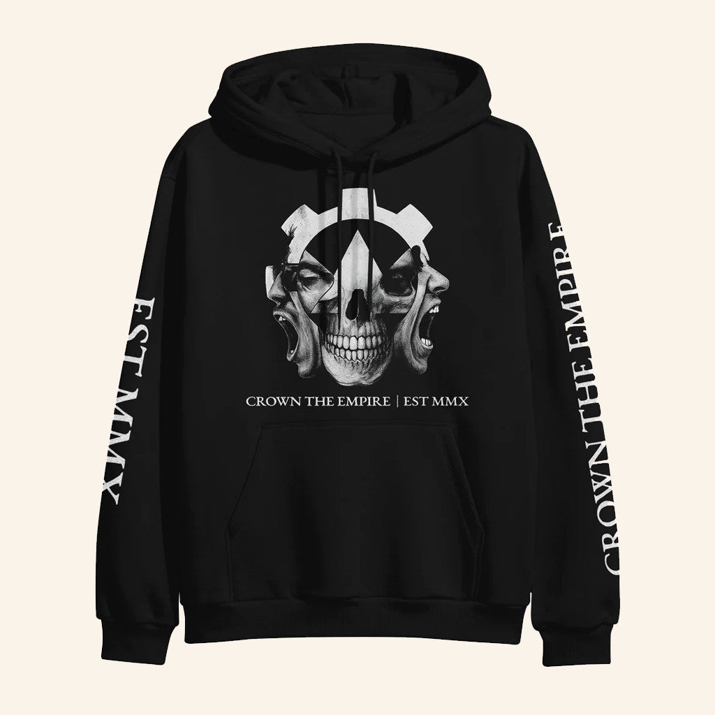 Crown The Empire Merch Cog Faces Hoodie Gifts For Band Fans - Thriftgiftshop