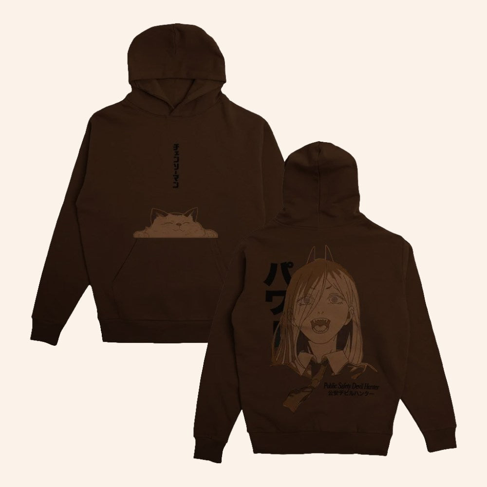 Crunchyroll Merch Chainsaw Man Power And Meowie Hoodie Xmas Gifts For Daughter - Thriftgiftshop