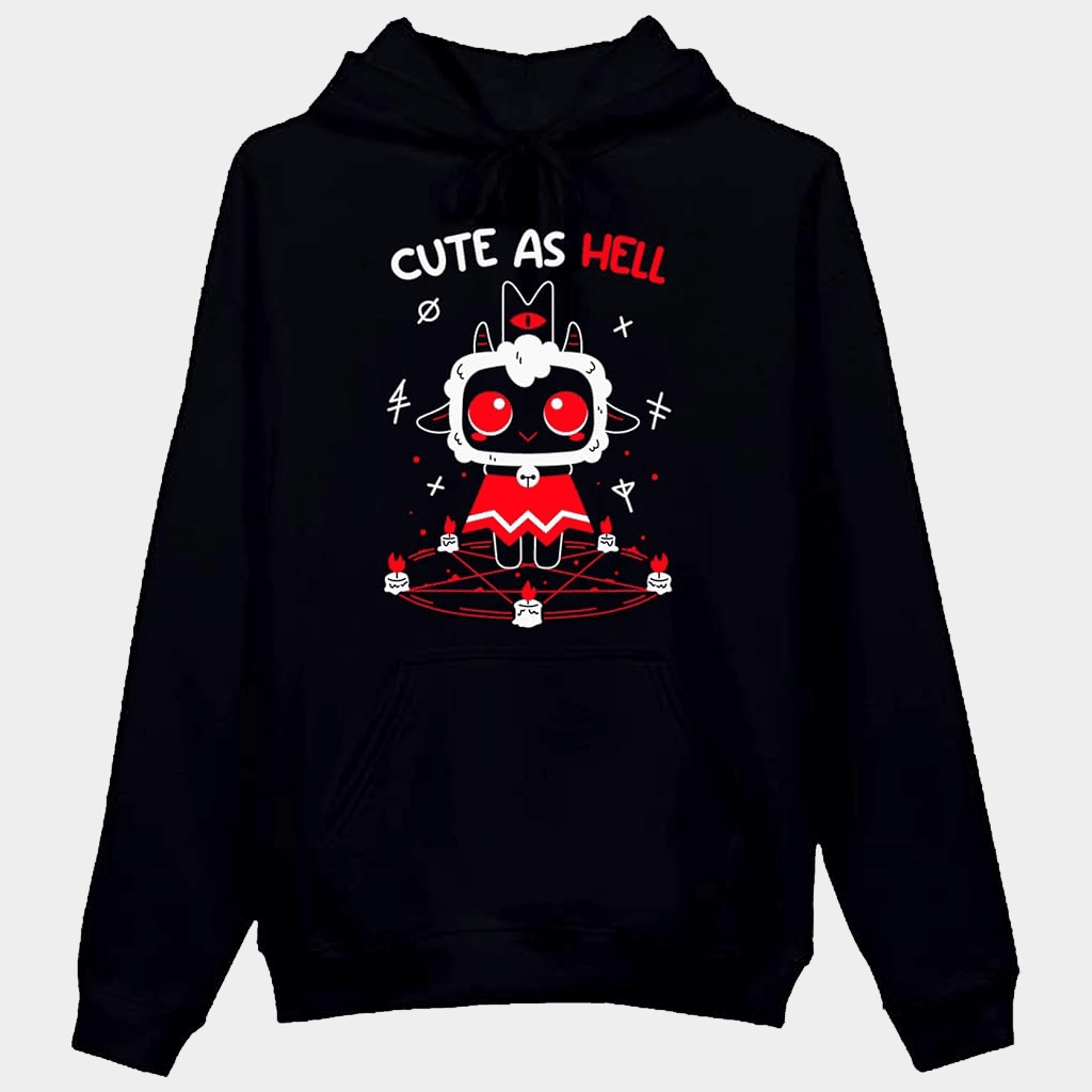 Cult Of The Lamb Merch Cute As Hell Hoodie Black Gifts For Game Lovers - Thriftgiftshop