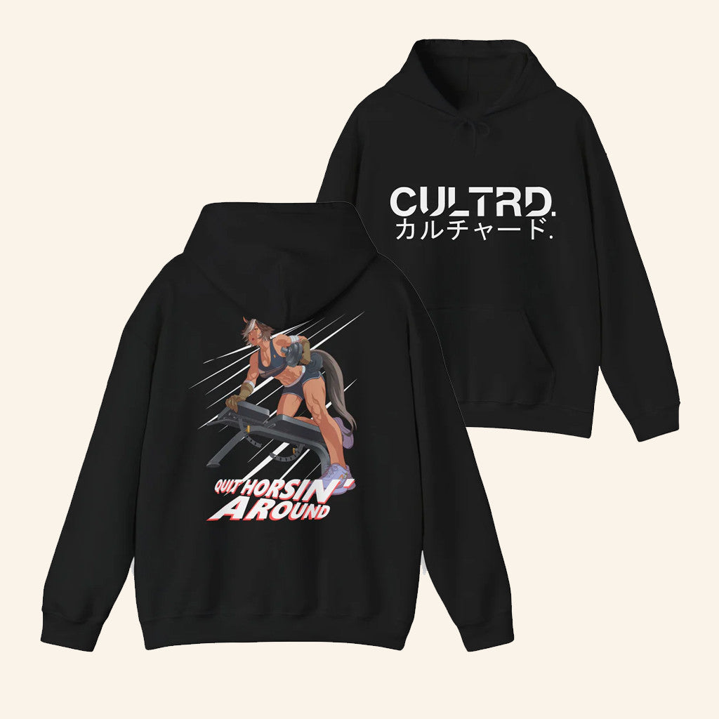Cultrd Merch Cultrd X Tomoe Umari Quit Horsin' Around Hoodie Gifts Ideas For Him - Thriftgiftshop