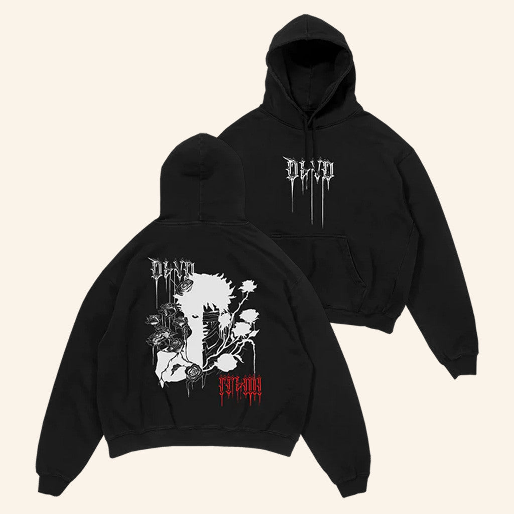D4Vd Merch Splitting Image Black Hoodie Presents For Music Lovers - Thriftgiftshop