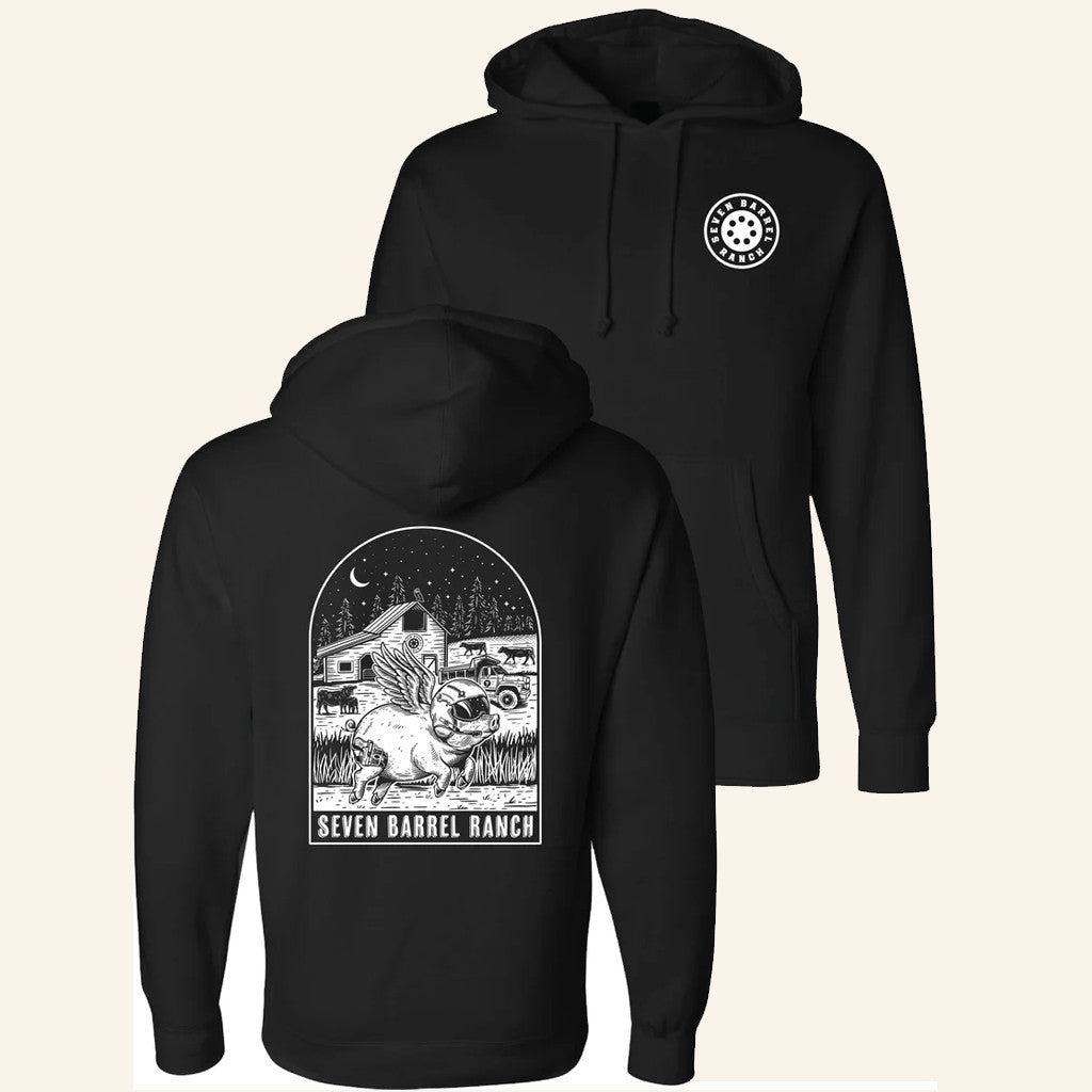 Dale Stark Merch World Famous Flying Cowpig Hoodie Gift Ideas For Husband - Thriftgiftshop