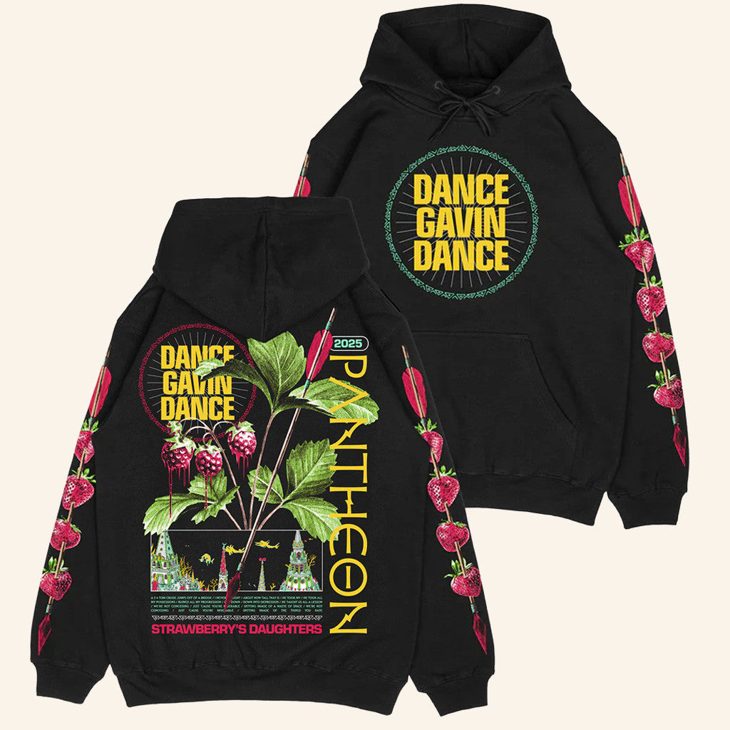 Dance Gavin Dance Merch Strawberry's Daughters Black Hoodie Presents For Rock Lovers - Thriftgiftshop