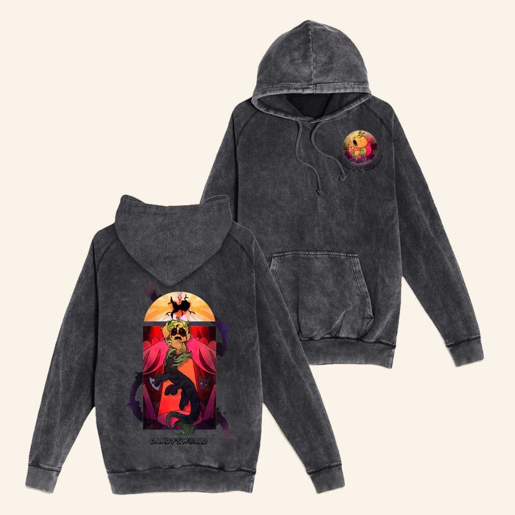 Dandy'S World Merch Gourdy Stained Glass Wash Hoodie Halloween Gifts For Adults - Thriftgiftshop