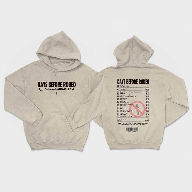 Days Before Rodeo Travis Tracklist Inspired Aesthetic Hip-Hop Vintage Hoodie Gifts For Brother - Thriftgiftshop