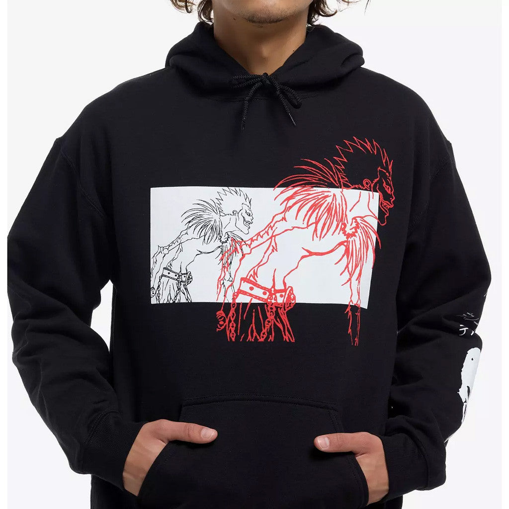 Death Note Merch Ryuk Outline Panel Hoodie Best Gifts For Anime Lovers - Thriftgiftshop