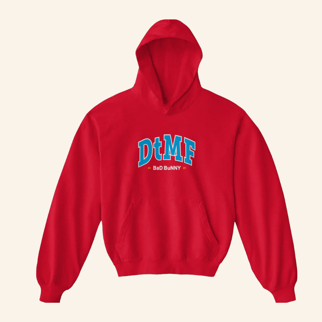 Debi Tirar Mas Fotos Merch DTMF Red Hoodie Christmas Present Ideas For Boyfriend - Thriftgiftshop