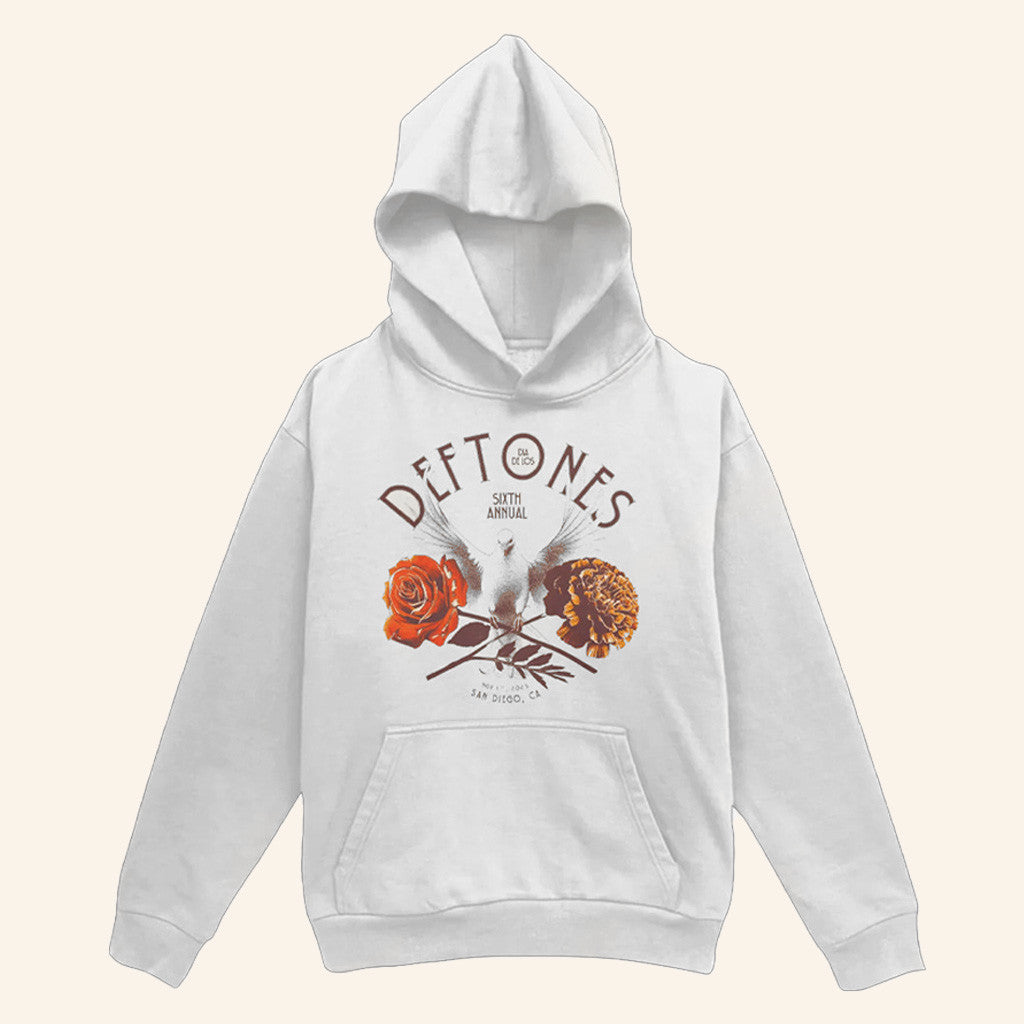 Deftones Merch Floral Dove Hoodie Christmas Presents For Daughter - Thriftgiftshop