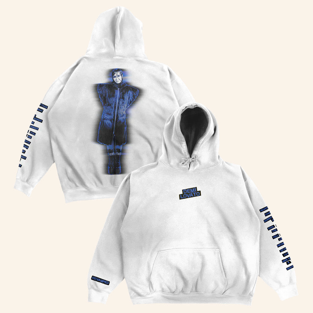 Demi Lovato Merch Revamped White Hoodie Best Gifts For Music Lovers - Thriftgiftshop
