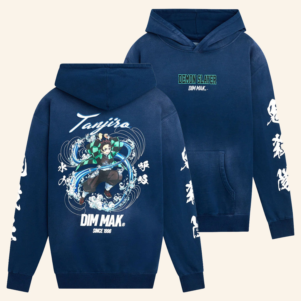 Dim Mak x Demon Slayer Merch Tanjiro River Hoodie Presents For Anime Lovers - Thriftgiftshop