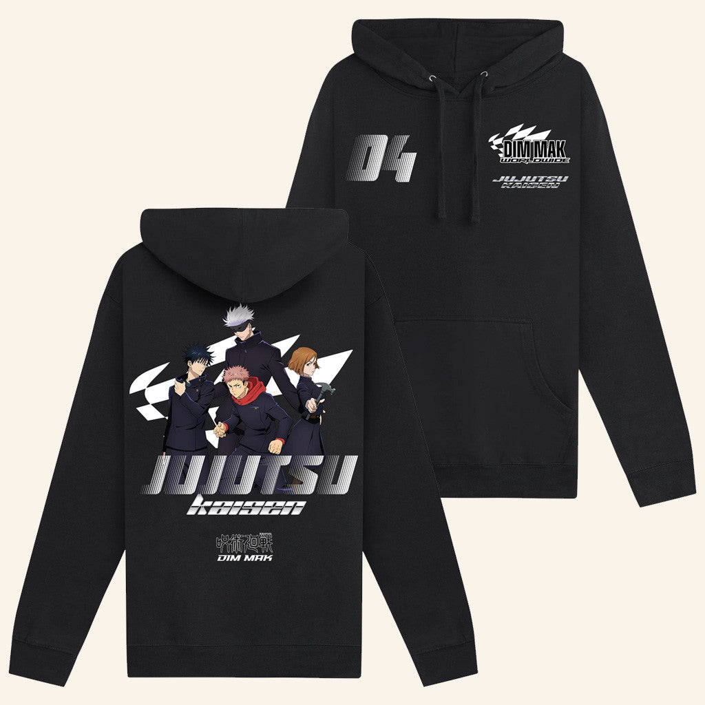 Dim Mak x Jujutsu Kaisen Merch JJK Racing Hoodie Unique Gifts For Anime Lovers - Thriftgiftshop