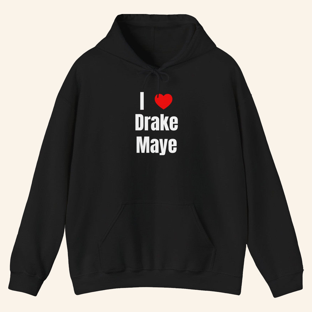 Drake Maye Lovers Merch I Love Drake Maye Hoodie Black Best Gifts For Football Fans - Thriftgiftshop