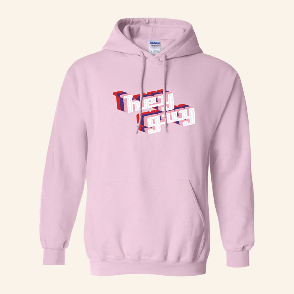 Drew Gooden Merch Hey Guy Pink Hoodie Birthday Gift For Friends - Thriftgiftshop