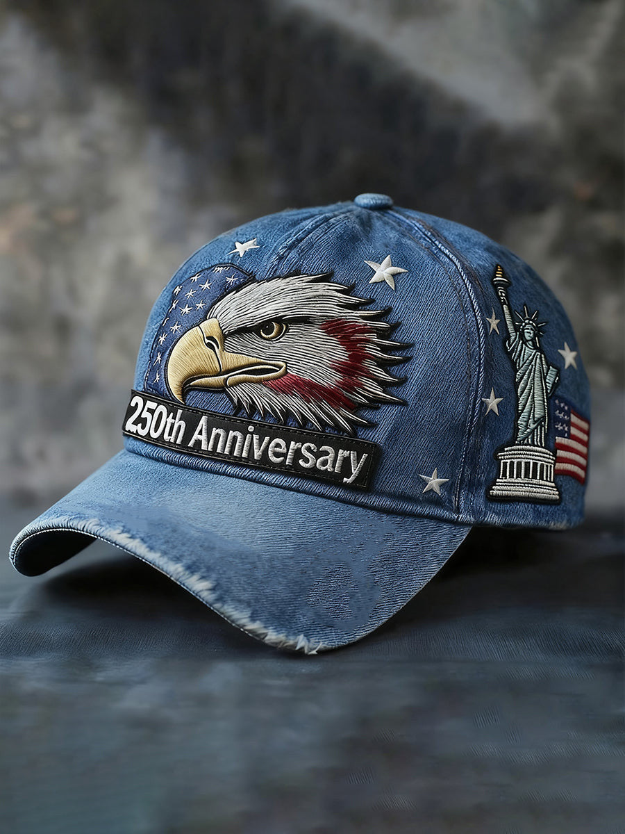 Eagle 250th Anniversary Hat Liberty Of Statue Ball Cap Present For Retired Veterans