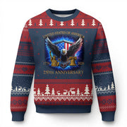 Eagle 250th Anniversary Ugly Christmas Sweater USA Patriotic American Flag Jumper Gifts