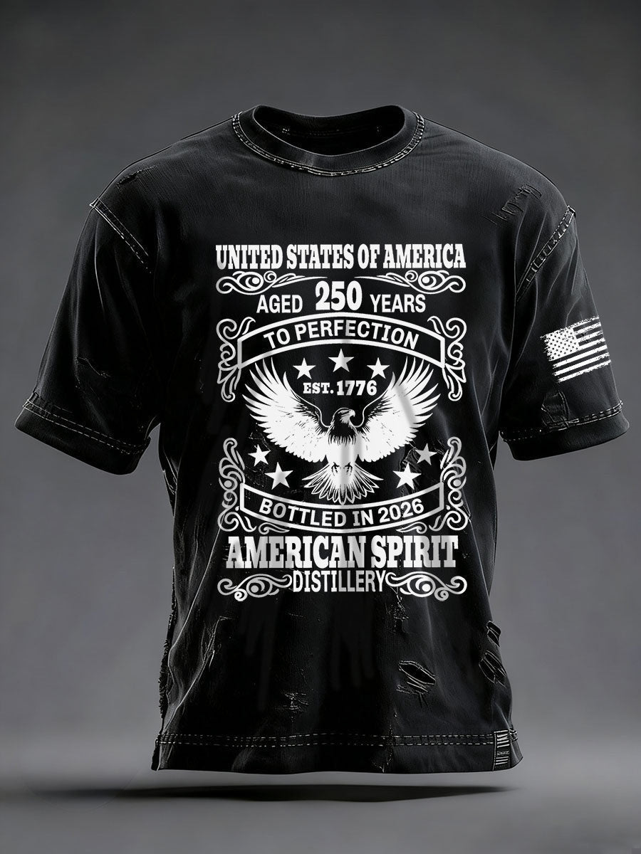 Eagle Age 250 Years America Spirit T-Shirt USA Anniversary Est 1776 Tee Freedom Gifts