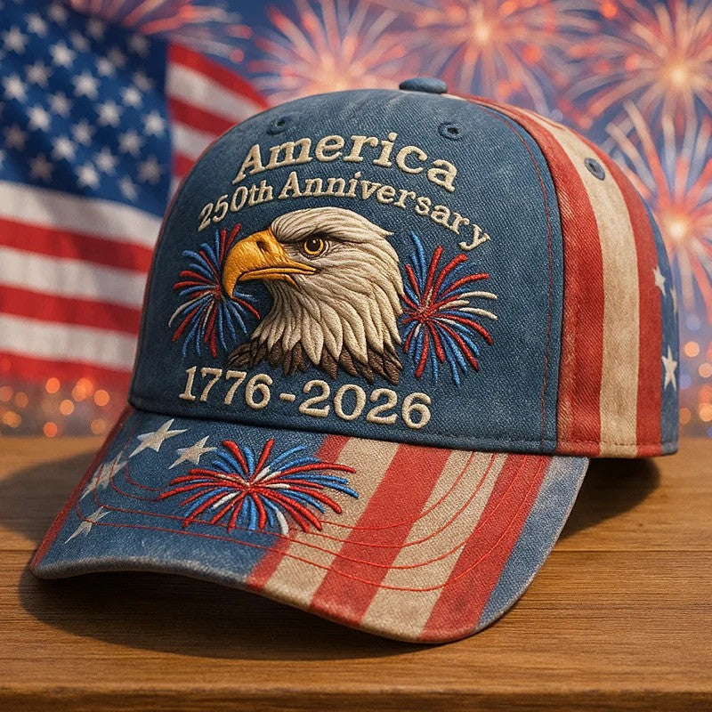 Eagle America 250th Anniversary Hat 1776 2026 Firework Cap Beautiful Gift For Veteran