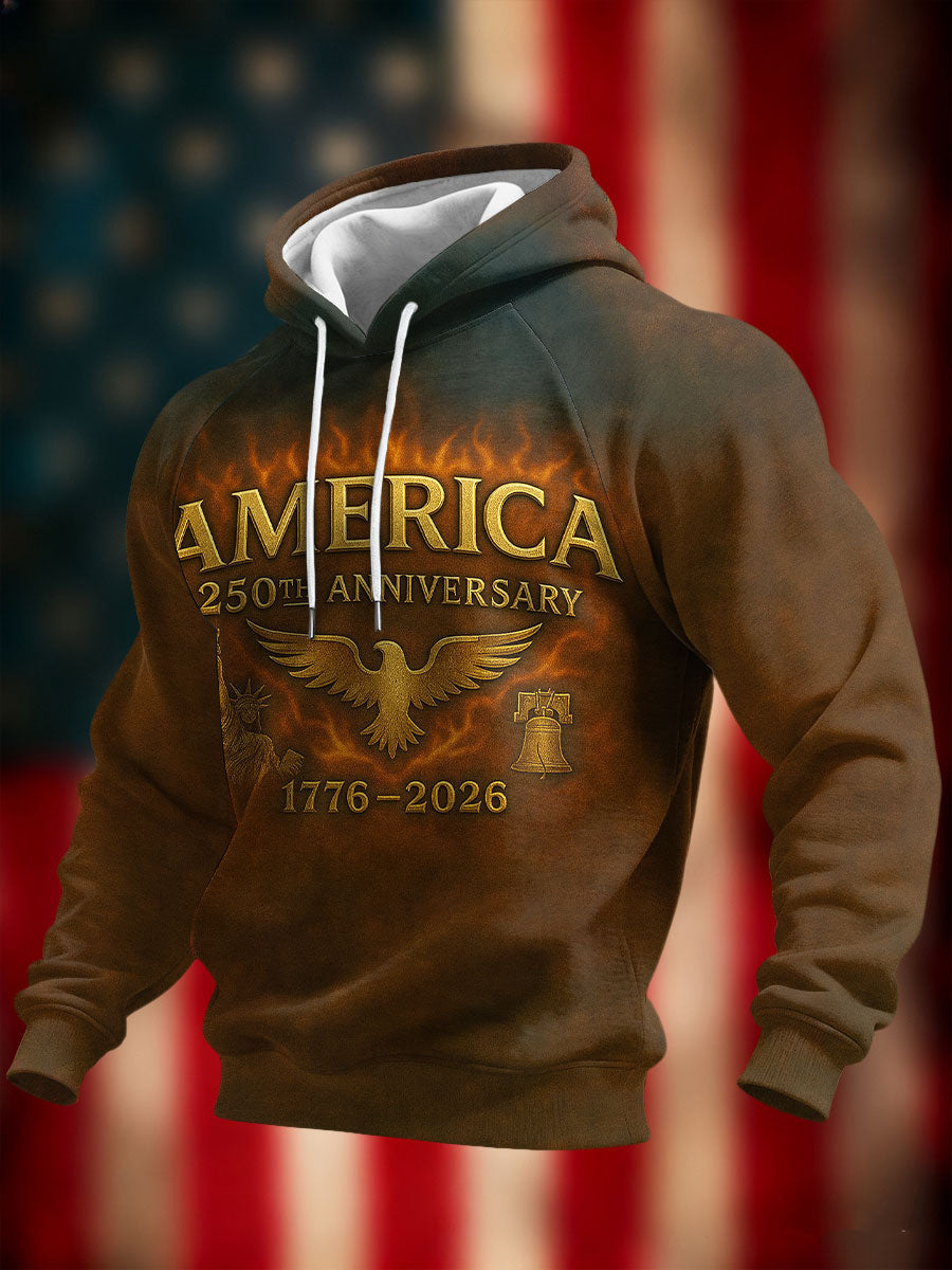 Eagle America 250th Anniversary Hoodie 1776 2026 Golden Bell Gift For Veteran Mom